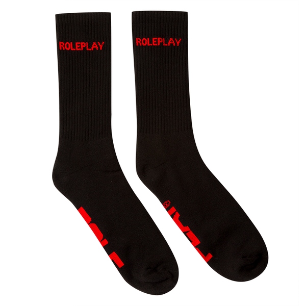 Physical Education Socks (Black/Red)